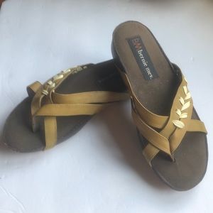 Bernie Mev sandals, never worn, leather uppers w/beige ties on sides. Size 38